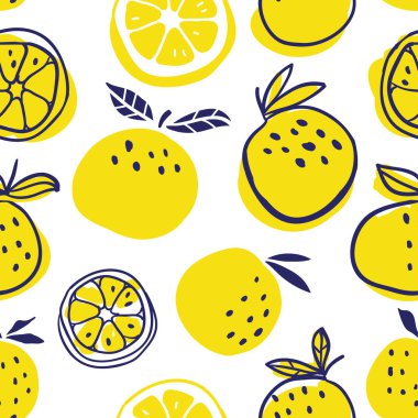 Şık portakal meyveler seamless modeli