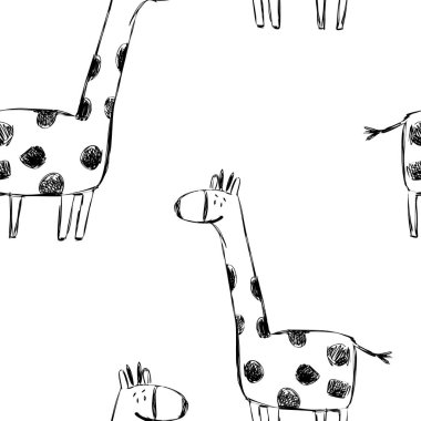 Sevimli zürafalar ile Seamless çocukça modeli