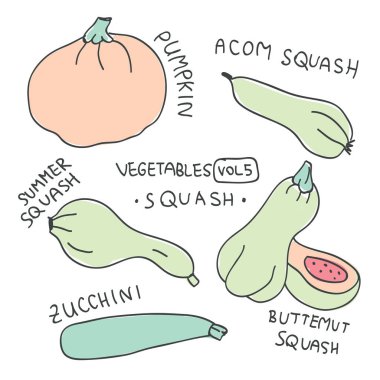 Elle çizilmiş doodle renkli sebze ile ayarlayın. Stil vektör toplama kroki. Sebze düz Icons set