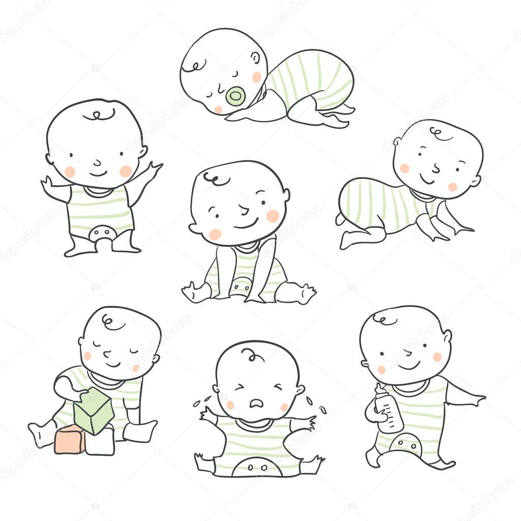 Cute baby vector illustration for baby shower