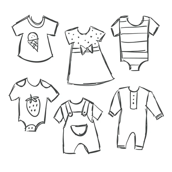 Vektorové ilustrace z kolekce oblečení baby — Stockový vektor