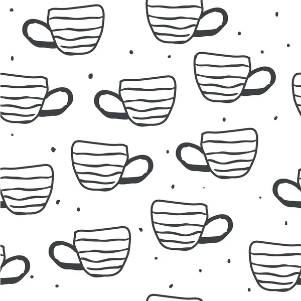 Seamless pattern with scandinavian style cups — Stock Vector