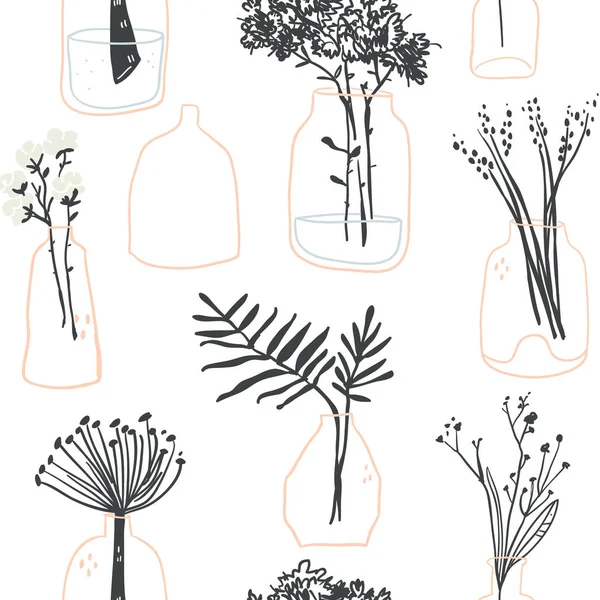 Minimalist cam vazo ile seamless modeli Hygge