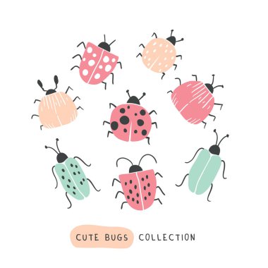 Büyük renkli elle çizilmiş doodle set - kelebekler
