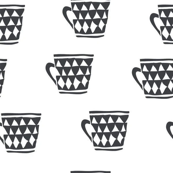 Seamless pattern with scandinavian style cups — Stock Vector