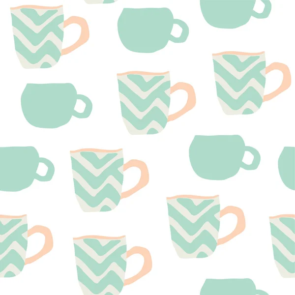 Seamless pattern with scandinavian style cups — Stock Vector