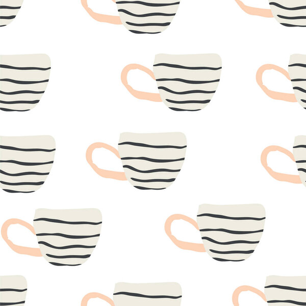 seamless pattern with scandinavian style cups