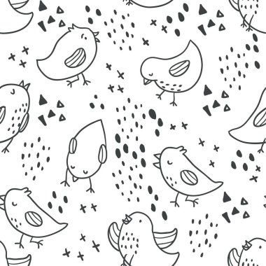 sevimli kuş seamless modeli