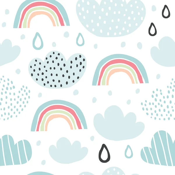 Fondo vectorial con linda nube sonriente — Vector de stock