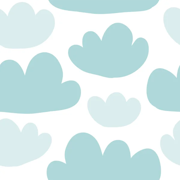 Χαριτωμένο χέρι ατελείωτες doodle μοτίβο με σύννεφα — Διανυσματικό Αρχείο