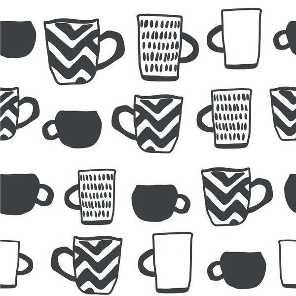 Motif sans couture avec des tasses de café — Image vectorielle