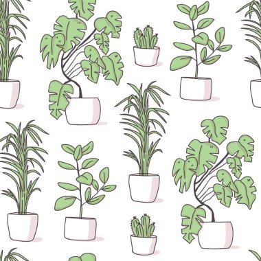 Ev bitki dikişsiz vektör deseni