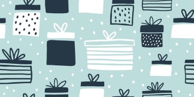 siyah beyaz hediye kutuları ile sorunsuz desen