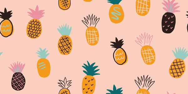 Modèle minimaliste coloré d'ananas — Image vectorielle