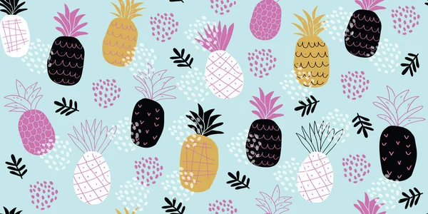 Modèle minimaliste coloré d'ananas — Image vectorielle