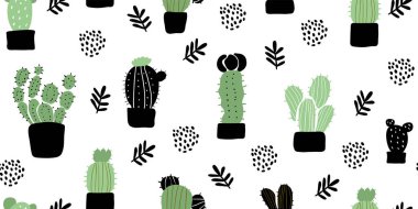 Kaktüslü, sulu pürüzsüz desen