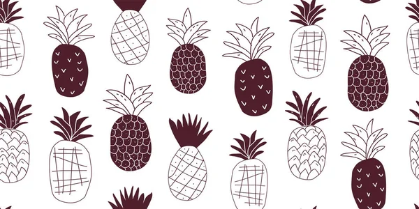Kleurrijke minimalistische ananassen patroon — Stockvector