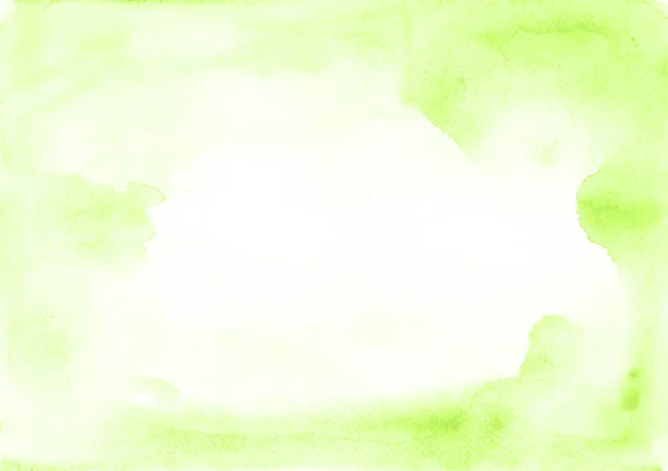 Quadro Abstrato Aquarela Verde Com Gotas Irregulares Estrias Para Design — Fotografia de Stock