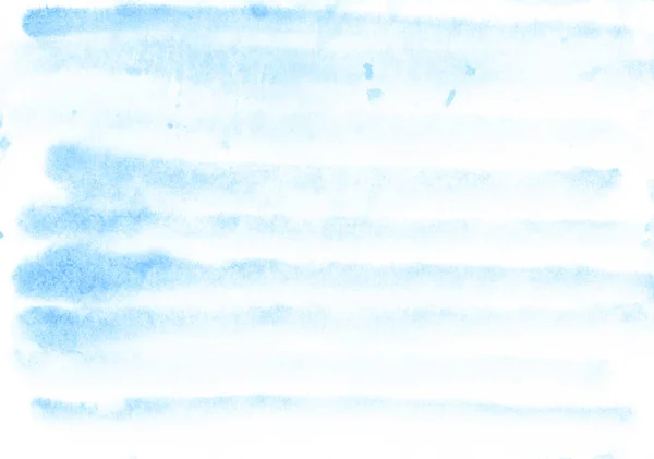 Azul Acuarela Dibujado Mano Rayas Fondo Manchas Golpe Aislado Sobre — Foto de Stock