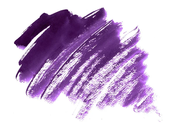 Pinceau Aquarelle Violet Coups Isolés Sur Blanc — Photo