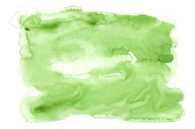 Beyaz arka plan üzerinde izole yeşil sulu boya leke. Suluboya şablon tuval tasarımınız için.