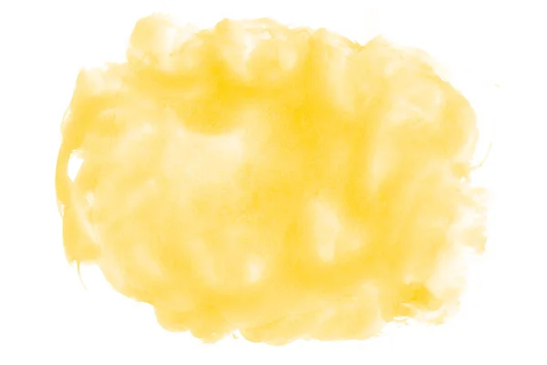 Aquarela Amarela Abstrata Sobre Fundo Branco Cor Salpicando Sobre Textura — Fotografia de Stock