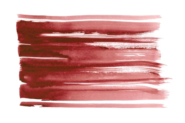 Bordowy Czerwony Aquarelle Pędzla Farba Papieru Tekstury Plamy Białym Tle — Zdjęcie stockowe
