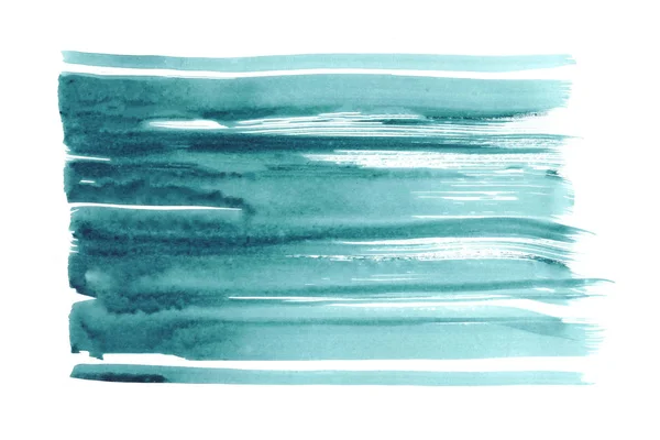 Zee Blauw Aquarelle Borstel Verf Papier Textuur Geïsoleerde Vlek Element — Stockfoto