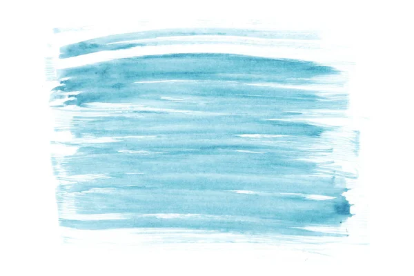 Zee Blauw Aquarel Hand Getrokken Lijn Gestreepte Geïsoleerde Vlek Witte — Stockfoto