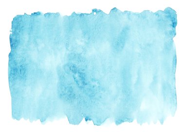 Deniz mavi el brushstroke sulu boya lekesi, beyaz arka plan, modaya uygun bir tasarım için soyut öğe üzerinde izole yapımı