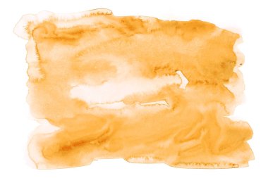 Beyaz arka plan üzerinde izole turuncu sulu boya leke. Suluboya şablon tuval tasarımınız için.