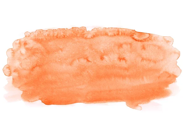 橙色水彩画艺术手绘白色背景 设计模板 — 图库照片