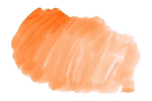 Streszczenie Białym Tle Pomarańczowy Akwarela Plama Tekstury Papieru Akwarela Splash — Zdjęcie stockowe