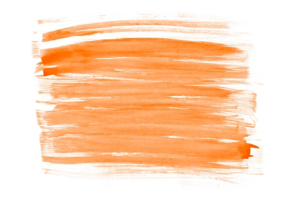 Oranje Aquarel Hand Getrokken Lijn Gestreepte Geïsoleerde Vlek Witte Achtergrond — Stockfoto