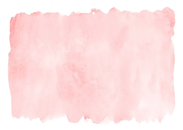 Pink Hand Made Brushstroke Watercolor Stain Isolated White Background Abstract — Stock Photo, Image