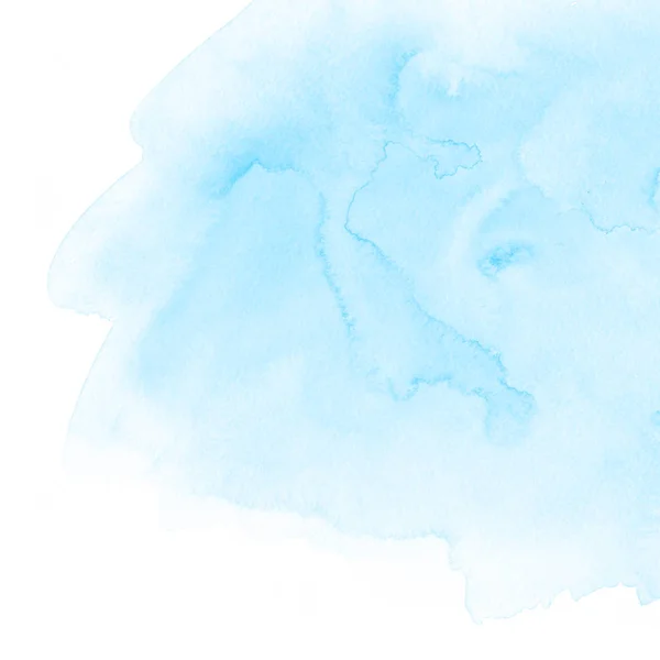 Light Blue Watercolor Hand Drawn Stain White Paper Grain Texture — Zdjęcie stockowe