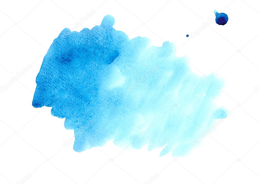 Abstract blue watercolor brush strokes painted background