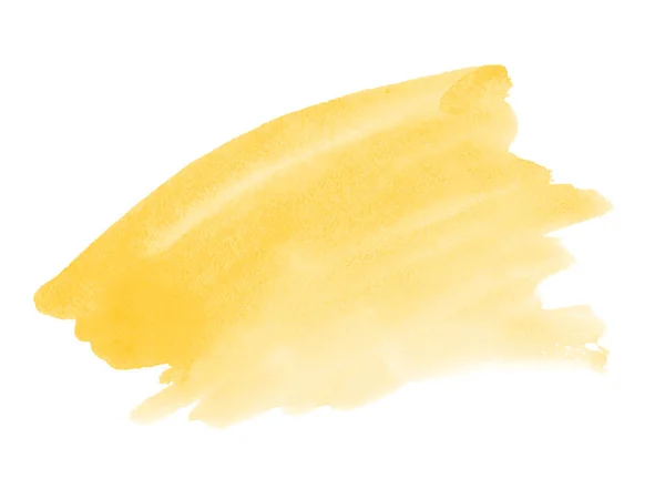 Gelber Aquarell-Pinselfleck. Farbenfrohes Hintergrundelement für de — Stockfoto