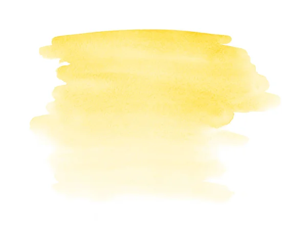 Acuarelă galbenă pată trasă manual pe textura hârtiei — Fotografie, imagine de stoc