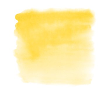 Sarı suluboya lekesi bir fırça el çizilmiş ile boyanmış