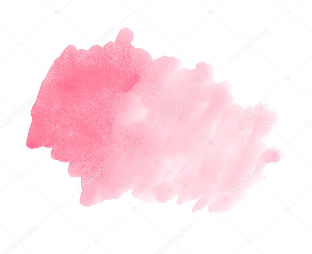Abstract pink watercolor brush strokes painted background