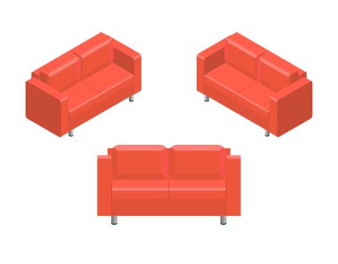 İzometrik ev kanepe vektör simgesi 