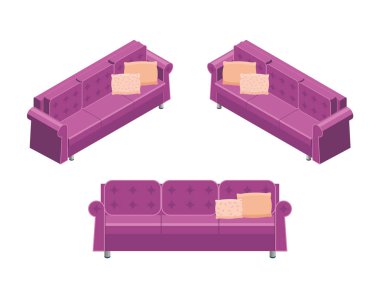 İzometrik ev kanepe vektör simgesi 