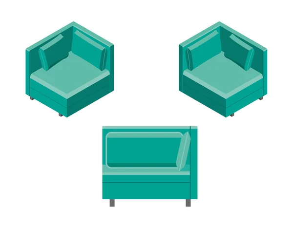 Isometric dari ikon vektor sofa rumah - Stok Vektor