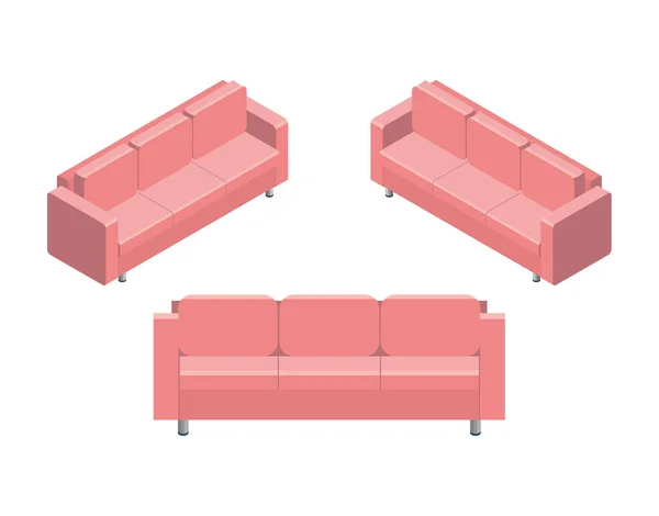 Isometric of home sofa vector icon — Stock Vector