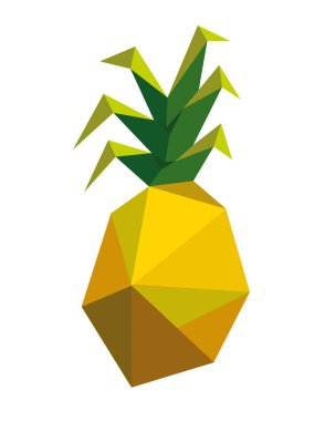 Geometrik ananas. Beyaz arka planda vektör çizimi