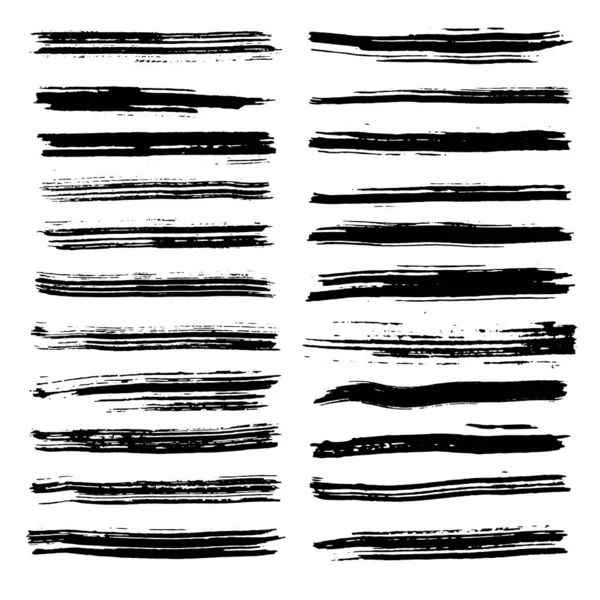 Brush strokes for text fields. Vector brush set. Dirty banner texture. Ink splatter. Painted items. Strokes and ink lines. — Stock Vector