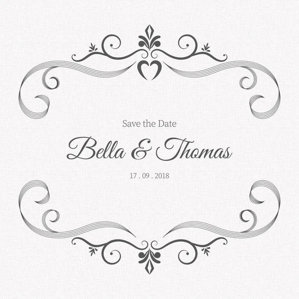 Vintage gri lüks davetiye kartı en az şablonu.