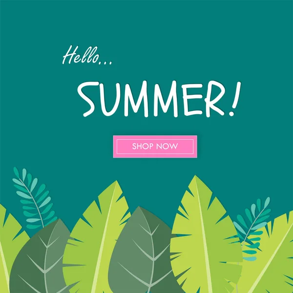 Satış afiş, Merhaba yaz vektör poster şablonu arka plan bırakır.