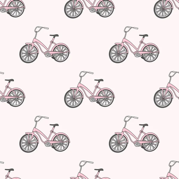 Illustration Vectorielle Motif Sans Couture Scolaire Bicycle Papier Pour Fête — Image vectorielle